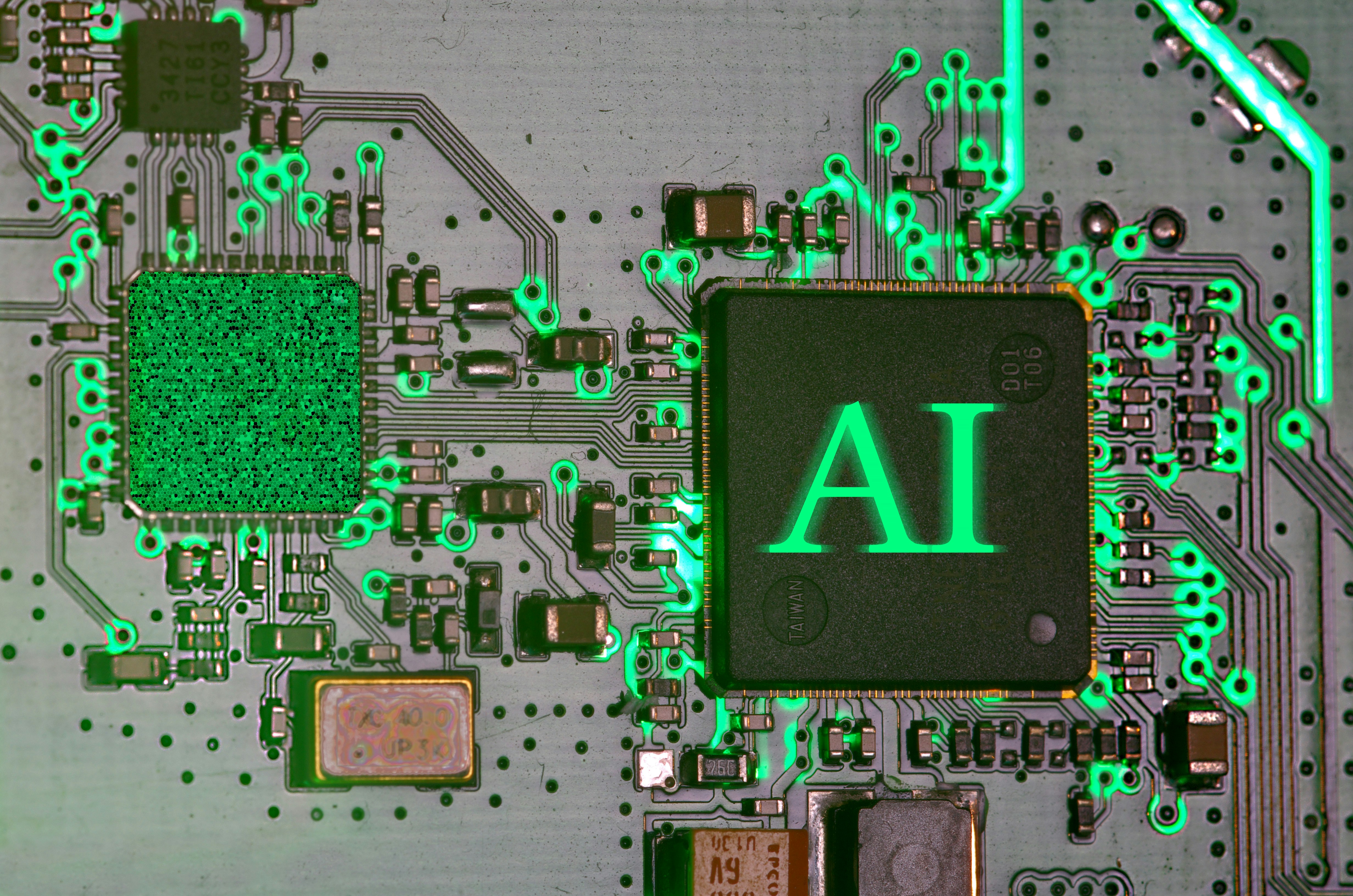 AI microchip symbolizing automation and intelligence